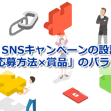 ヘッダータイトル画像：SNSキャンペーンの設計は「応募方法×賞品」のバランスにあり